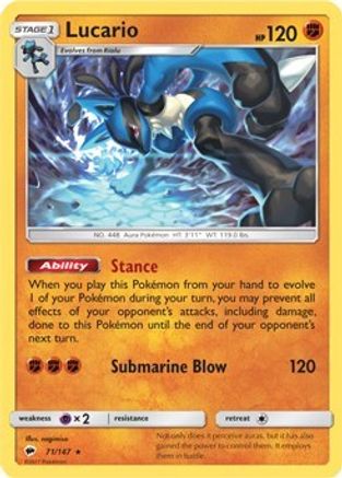Lucario (SM - Burning Shadows)  - Rare