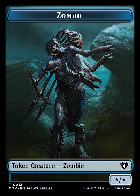 Oiseau // Zombie (0013) Jeton double face [Jetons Commander Masters] 