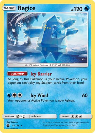 Regice (45/168) [Soleil et Lune : Tempête céleste] 