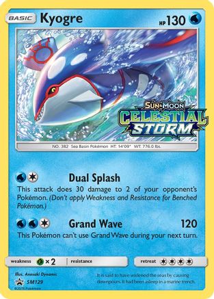 Kyogre - SM129 (Prerelease)  - Holofoil - Promo