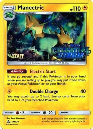 Manectric - SM130 (Prerelease) [Staff]  - Holofoil - Promo