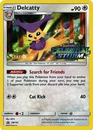 Delcatty - SM132 (Prerelease) [Staff]  - Holofoil - Promo