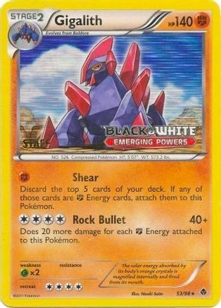 Gigalith 53/98 (Prerelease) [Staff]/98  - Holofoil - Promo