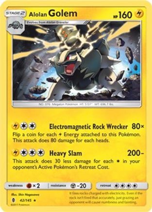 Alolan Golem - 42/145 (Cosmos Holo)/145  - Holofoil - Promo