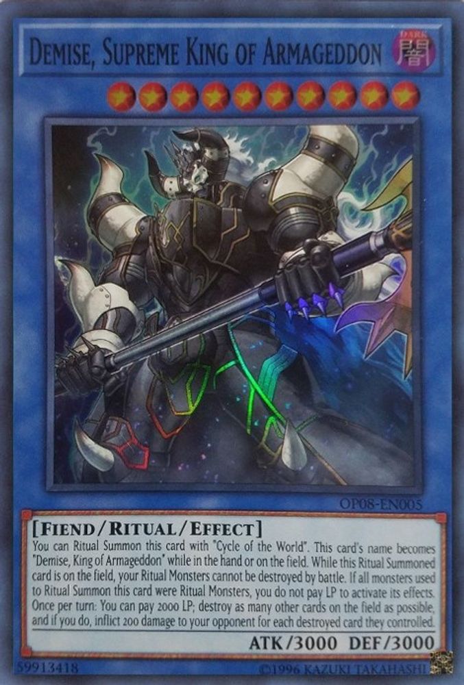 Demise, Supreme King of Armageddon (OP08-EN005) - Super Rare