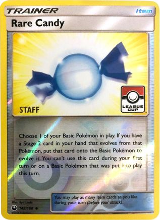 Rare Candy - 142/168 (League Cup) [Staff]/168  - Reverse Holofoil - Promo