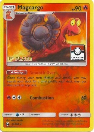 Magcargo - 24/168 (League Challenge) [1st Place]/168  - Reverse Holofoil - Promo