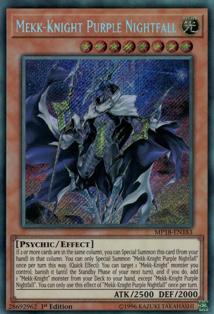 Mekk-Knight Purple Nightfall (MP18-EN183) - Secret Rare