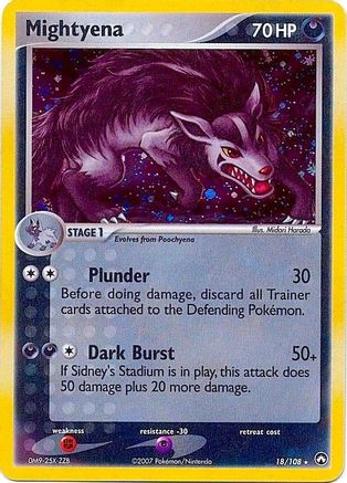 Mightyena - 18/108 (Cosmos Holo)/108  - Holofoil - Holo Rare