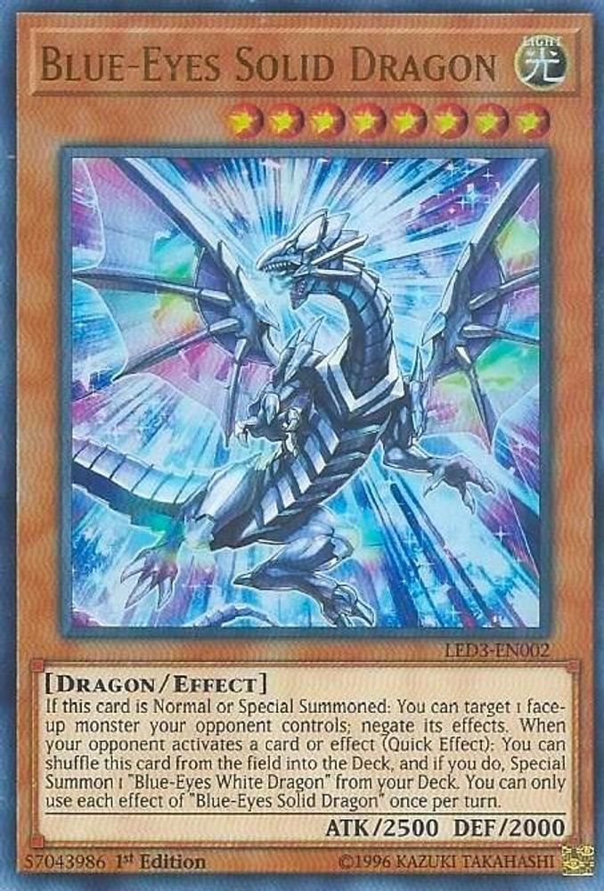 Blue-Eyes Solid Dragon (LED3-EN002) - Ultra Rare