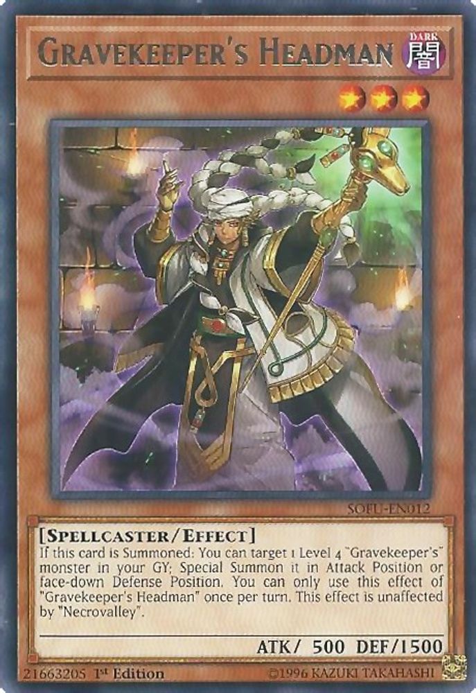 Gravekeeper's Headman (SOFU-EN012) - Rare