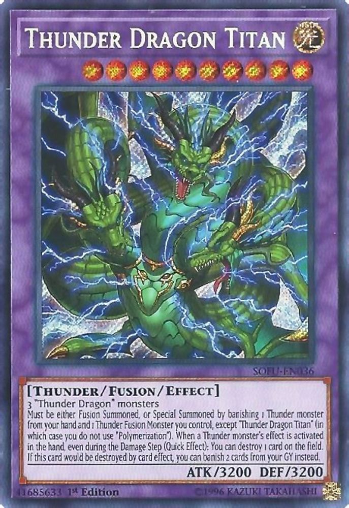 Thunder Dragon Titan (SOFU-EN036) - Secret Rare