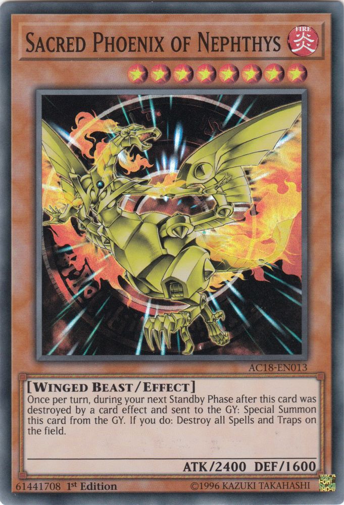 Sacred Phoenix of Nephthys (AC18-EN013) - Super Rare