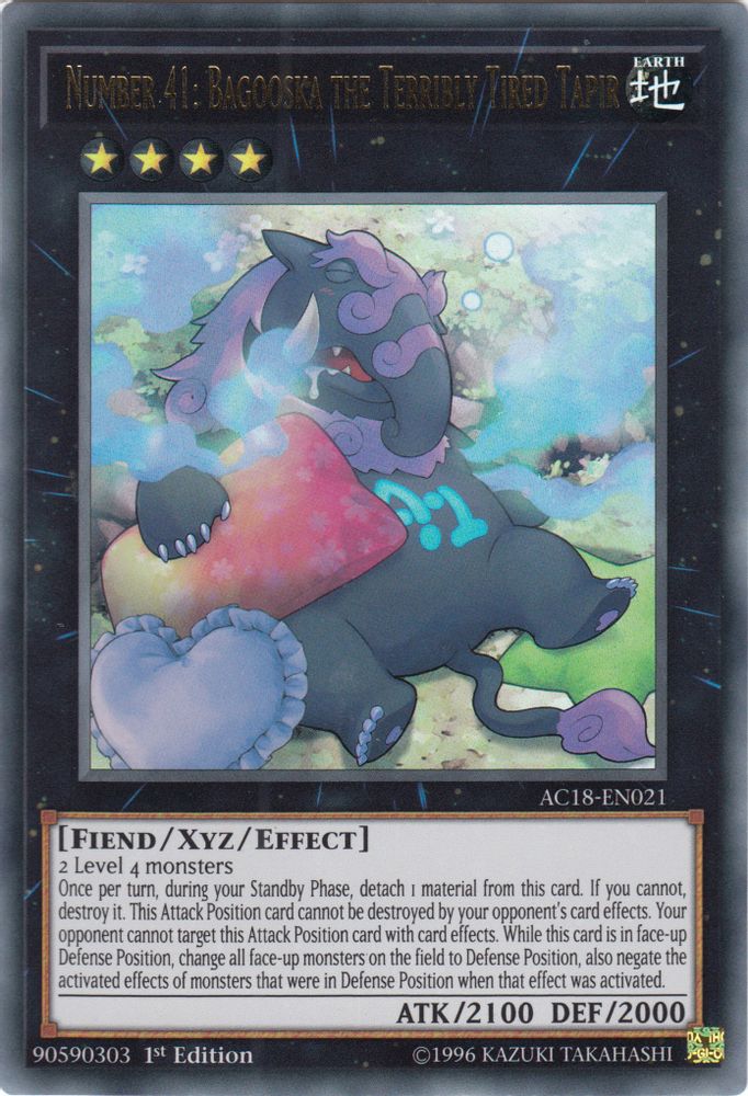 Number 41: Bagooska the Terribly Tired Tapir (AC18-EN021) - Ultra Rare