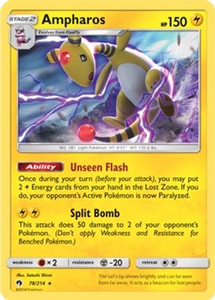 Ampharos - 78/214 (SM Lost Thunder)/214  - Rare