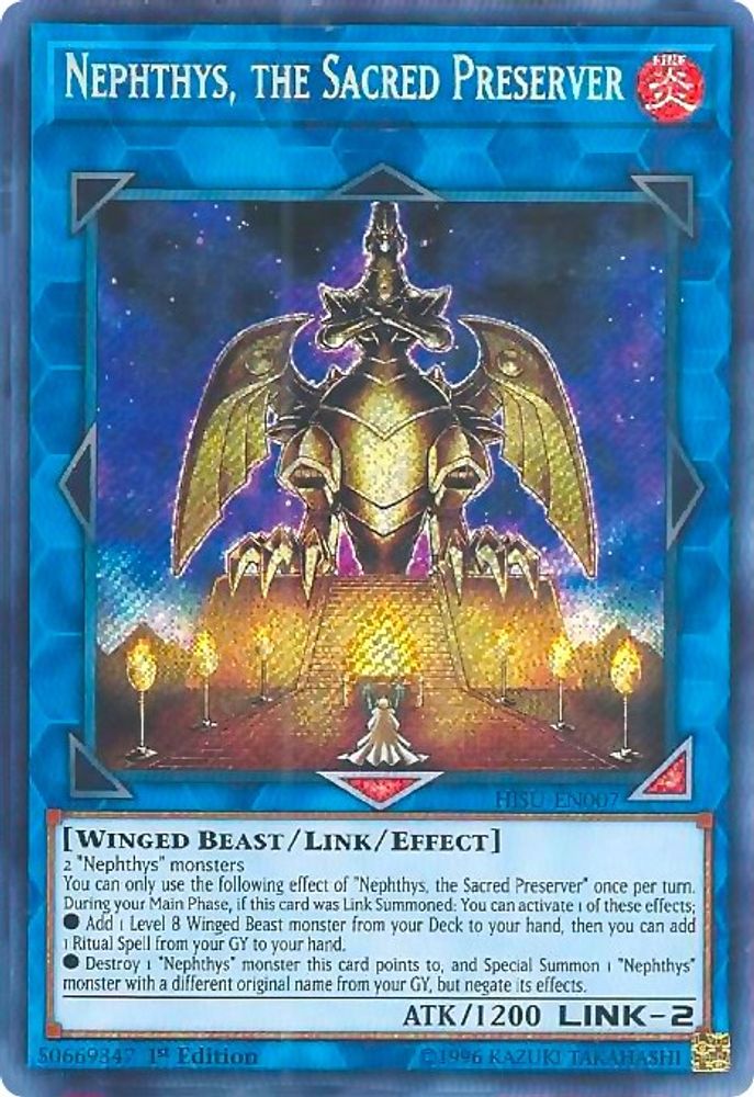 Nephthys, the Sacred Preserver (HISU-EN007) - Secret Rare
