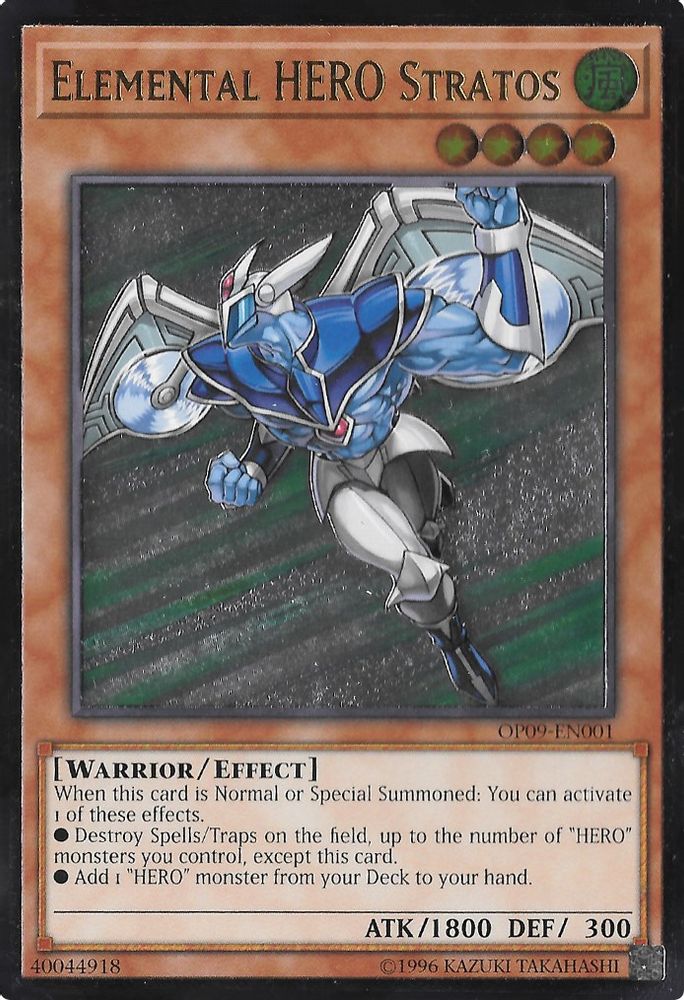 Elemental HERO Stratos (UTR) (OP09-EN001) - Ultimate Rare