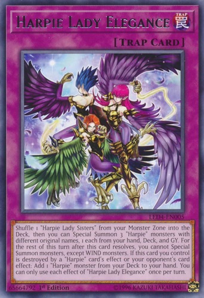 Harpie Lady Elegance (LED4-EN005) - Rare
