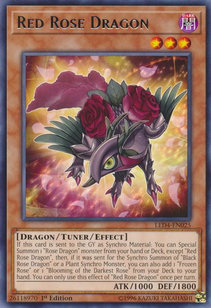 Red Rose Dragon (LED4-EN025) - Rare