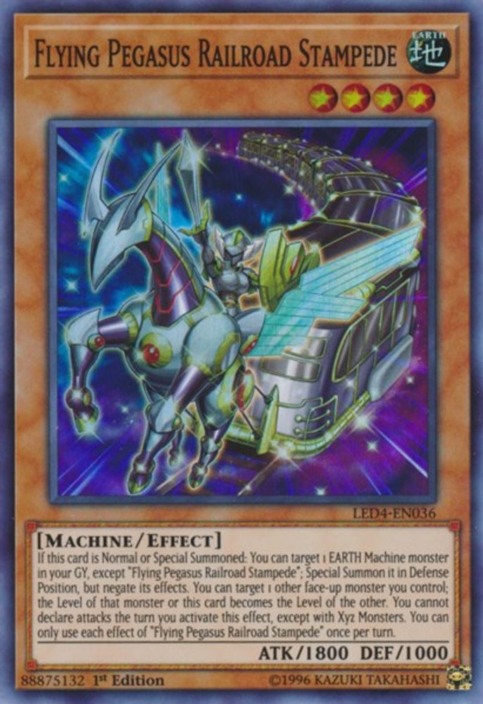 Flying Pegasus Railroad Stampede (LED4-EN036) - Super Rare
