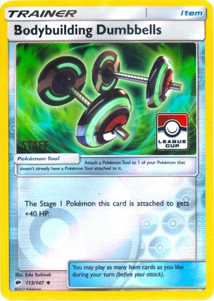 Bodybuilding Dumbbells - 113/147 (League Cup) [Staff]/147  - Reverse Holofoil - Promo