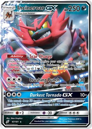 Incineroar GX 097  - Holofoil - Ultra Rare