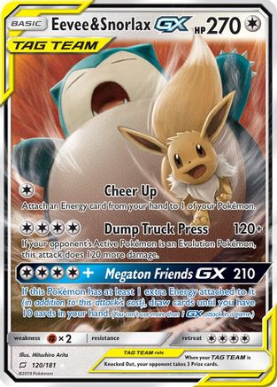 Eevee & Snorlax GX 120  - Holofoil - Ultra Rare