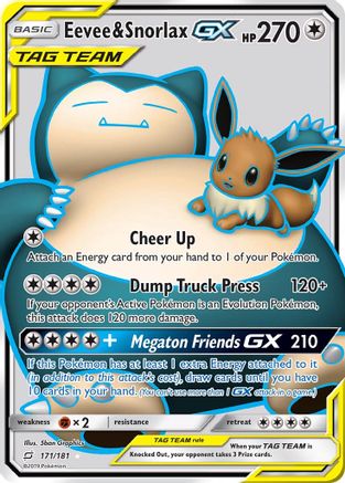 Eevee & Snorlax GX (Full Art)  - Holofoil - Ultra Rare