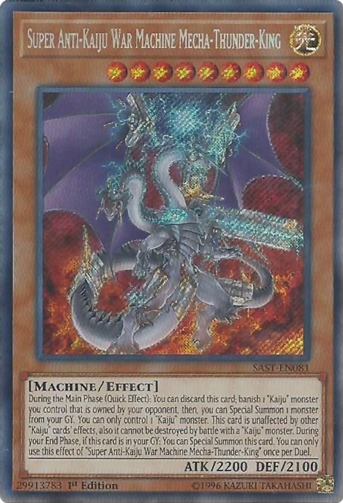 Super Anti-Kaiju War Machine Mecha-Thunder-King (SAST-EN081) - Secret Rare