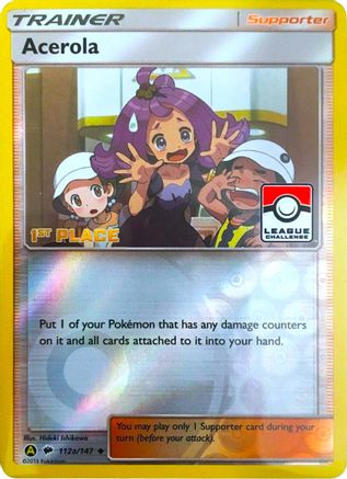 Acerola (112a/147) (League Promo 1st Place) [Sun & Moon: Burning Shadows]