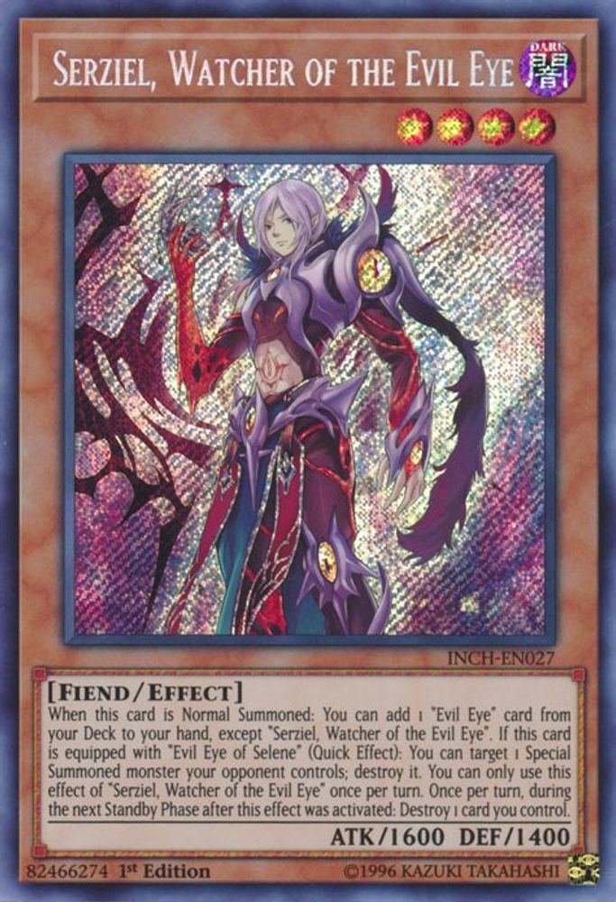 Serziel, Watcher of the Evil Eye (INCH-EN027) - Secret Rare
