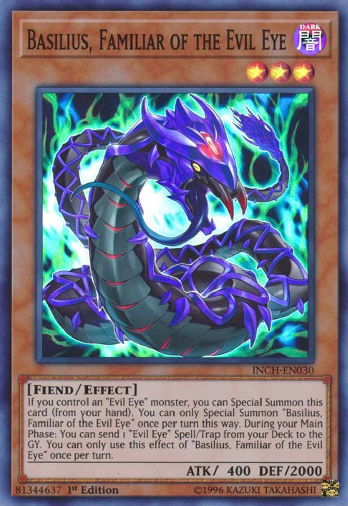 Basilius, Familiar of the Evil Eye (INCH-EN030) - Super Rare