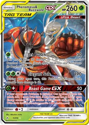 Pheromosa & Buzzwole GX 001  - Holofoil - Ultra Rare