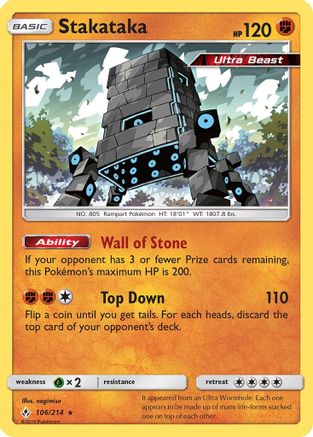 Stakataka 106  - Holofoil - Holo Rare
