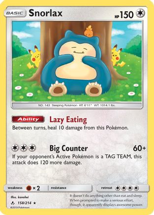 Snorlax 158  - Holofoil - Holo Rare