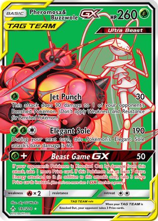Pheromosa & Buzzwole GX (191) (Full Art)  - Holofoil - Ultra Rare