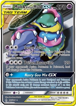 Muk & Alolan Muk GX (197) (Full Art)  - Holofoil - Ultra Rare