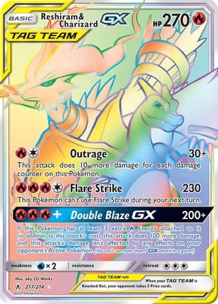 Reshiram & Charizard GX (Secret)  - Holofoil - Secret Rare