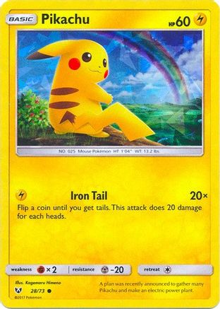 Pikachu (Cracked Ice Holo) 028/73  - Holofoil - Common
