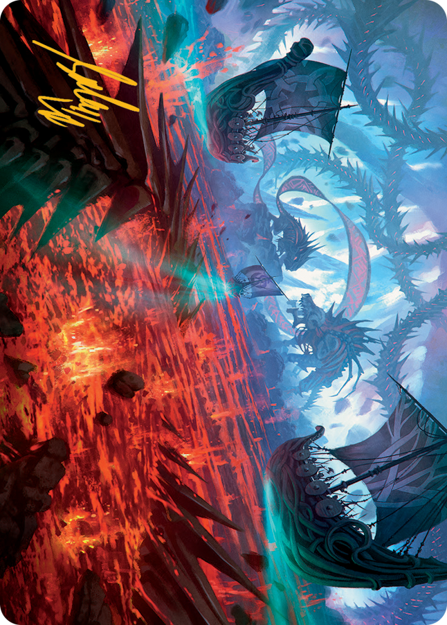 Carte d'art Invasion de Kaldheim (signature estampillée or) [Série d'art de la Marche de la Machine] 