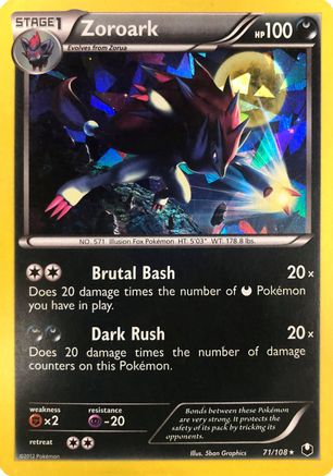 Zoroark - 71/108 (Cracked Ice Holo)/108  - Holofoil - Holo Rare