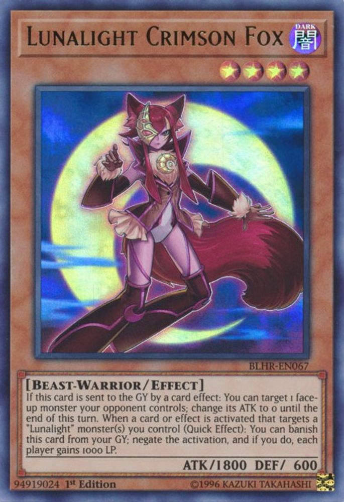 Lunalight Crimson Fox (BLHR-EN067) - Ultra Rare