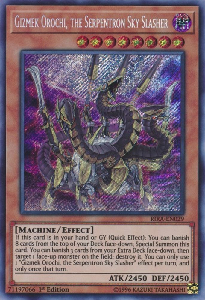 Gizmek Orochi, le Serpentron Sky Slasher [RIRA-EN029] Secret Rare 