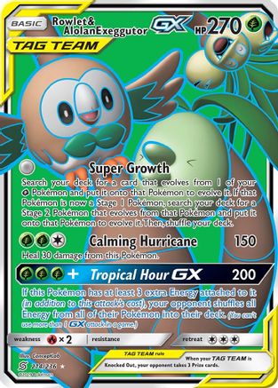 Rowlet & Alolan Exeggutor GX (Full Art)  - Holofoil - Ultra Rare