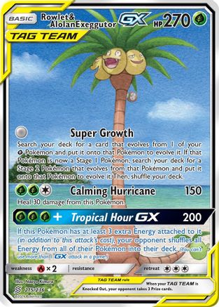 Rowlet & Alolan Exeggutor GX (Alternate Full Art)  - Holofoil - Ultra Rare