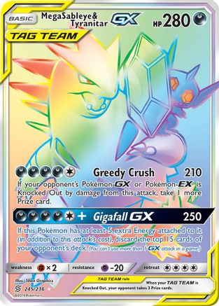 Mega Sableye & Tyranitar GX (Secret)  - Holofoil - Secret Rare