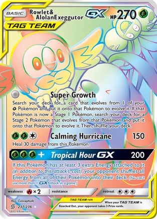 Rowlet et Alolan Exeggutor GX (237/236) [Soleil et Lune : Esprits unifiés] 