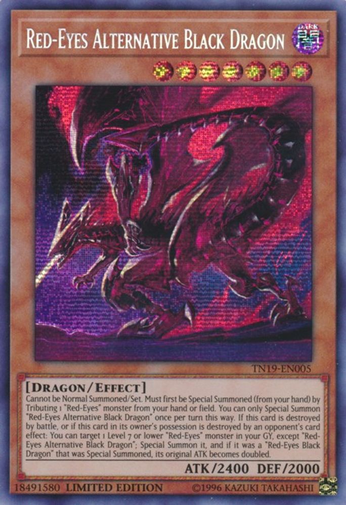Red-Eyes Alternative Black Dragon (TN19-EN005) - Prismatic Secret Rare