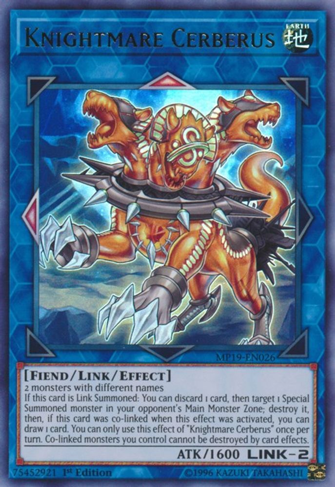 Knightmare Cerberus (MP19-EN026) - Ultra Rare