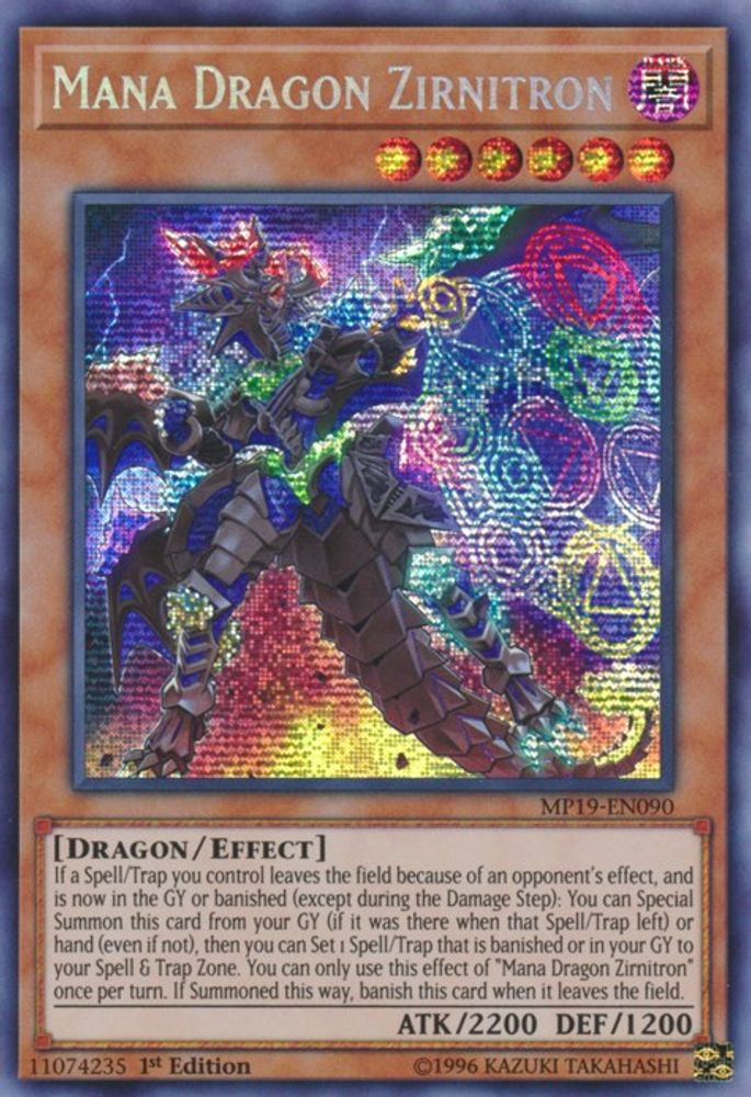 Mana Dragon Zirnitron (MP19-EN090) - Prismatic Secret Rare